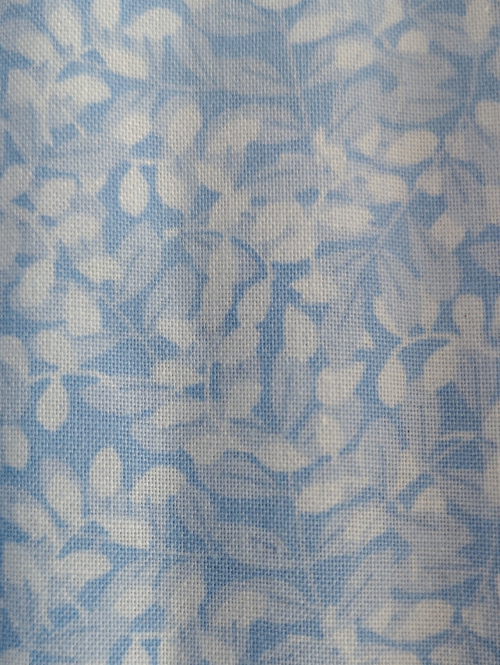 Blue and White Leaf-Print Cotton Fabric - 5 Piece Fat Quarter Bundle